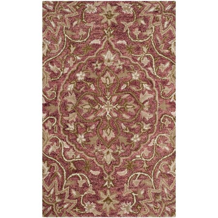 Safavieh 2 ft.-6 in. x 4 ft. Bella Hand Tufted Accent Area Rug, Rose and Taupe BEL673B-24